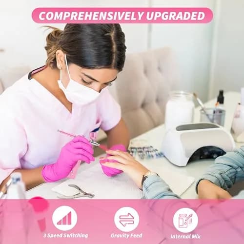 AKALLIBRE Airbrush Kit with Compressor, 48PSI High-Pressure Non-Clogging | Cordless, Adjustable, Versatile thumbnail 6