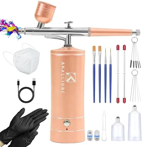 AKALLIBRE Airbrush Kit with Compressor, 48PSI High-Pressure Non-Clogging | Cordless, Portable & Versatile for Art & Makeup thumbnail 1