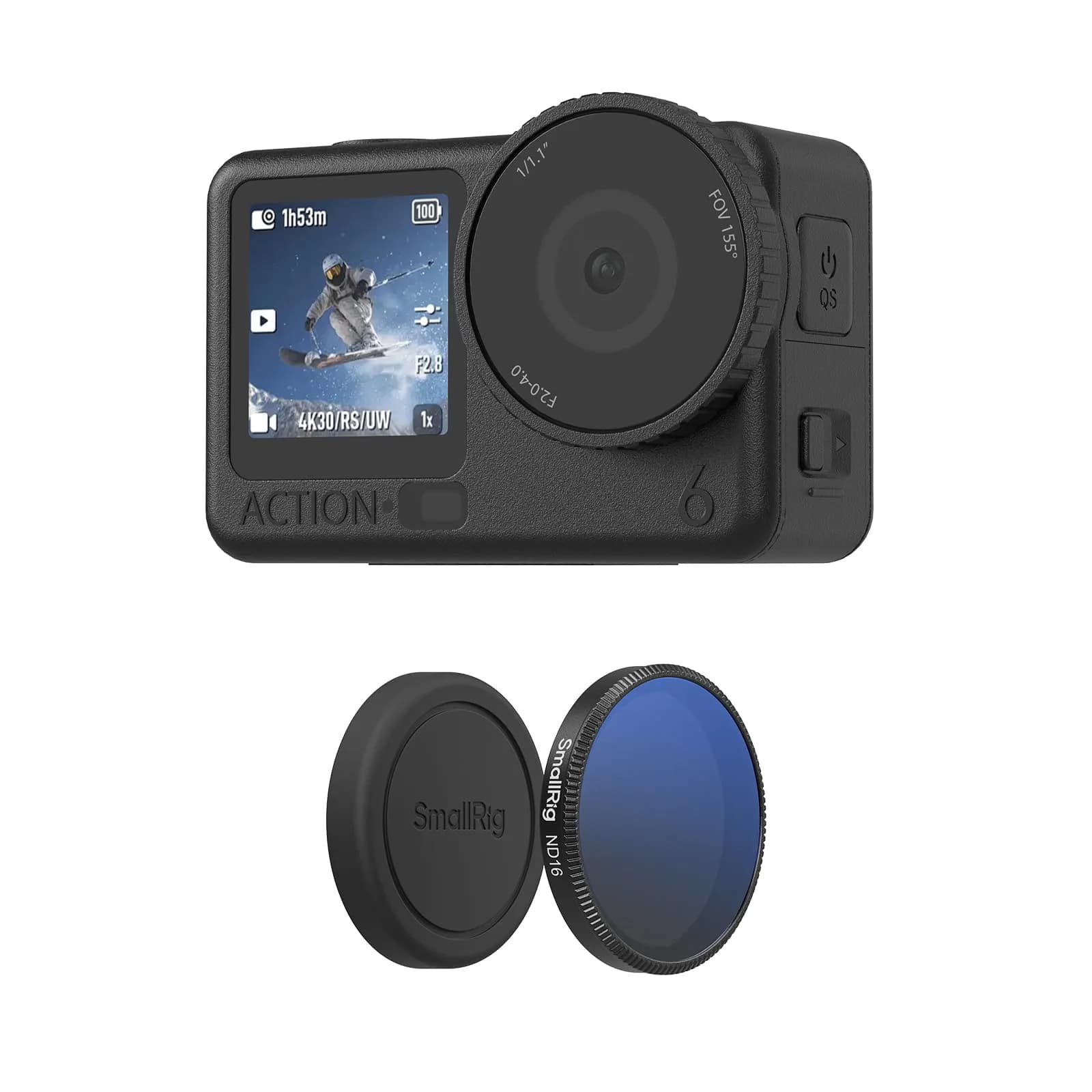 SmallRig ND16 Filter for DJI Osmo Action 6 with Lens Cover & Cleaning Cloth | 43.86mm (1.7in) HD Optical Glass
