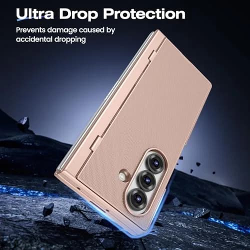 Ruky Gold Case with Kickstand & Privacy Screen Protector for Samsung Galaxy Z Fold 7 | Built-in Stand, Full Body Protection thumbnail 6