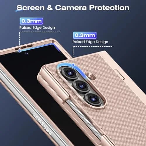 Ruky Gold Case with Kickstand & Privacy Screen Protector for Samsung Galaxy Z Fold 7 | Built-in Stand, Full Body Protection thumbnail 8