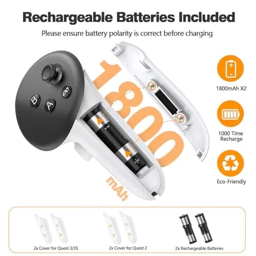 Hagibis Charging Dock for Meta Quest 3S/3/2 | PD 20W Fast Charging Station with RGB Light & Rechargeable Batteries thumbnail 6