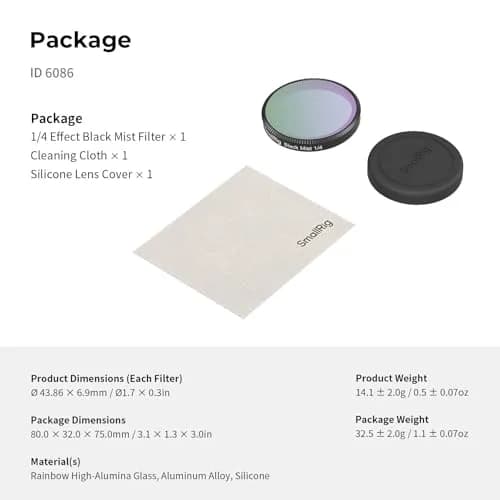 SmallRig 43.86mm Black Mist Filter for DJI Osmo Action 6 | 1/4 Diffusion Effect, Multi-Coated Optical Glass thumbnail 6