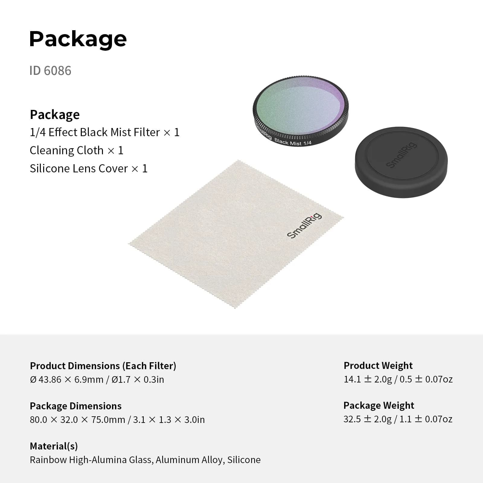SmallRig 43.86mm Black Mist Filter for DJI Osmo Action 6 | 1/4 Diffusion Effect, Multi-Coated Optical Glass - view 6