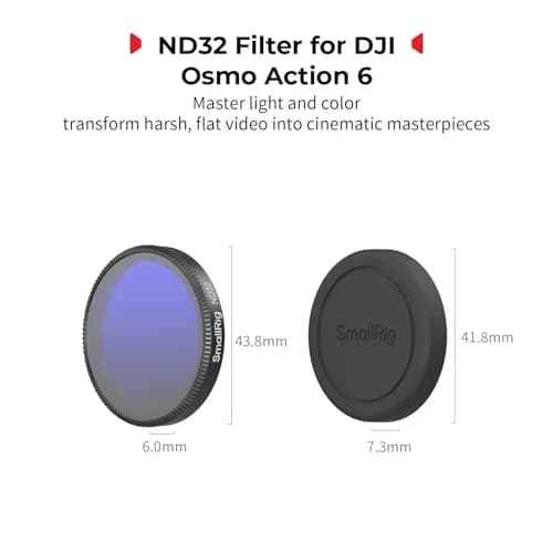 SmallRig ND32 Filter for DJI Osmo Action 6 43mm (1.7in) | Snap-On Neutral Density Filter with Lens Cover thumbnail 4