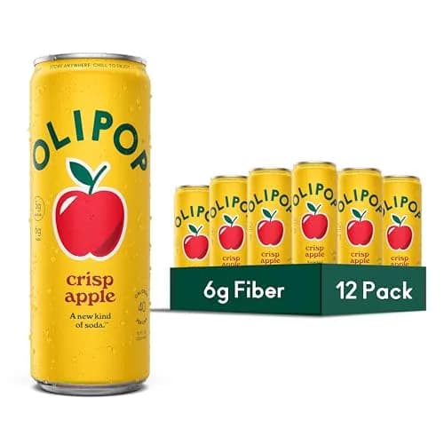 OLIPOP 6g Fiber Prebiotic Soda, Crisp Apple | Gut-Friendly, Refreshing, 12 Fl Oz Can (12 Pack) thumbnail 1