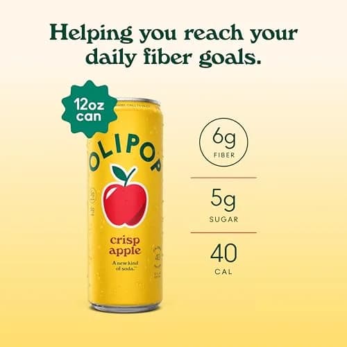 OLIPOP 6g Fiber Prebiotic Soda, Crisp Apple | Gut-Friendly, Refreshing, 12 Fl Oz Can (12 Pack) thumbnail 2