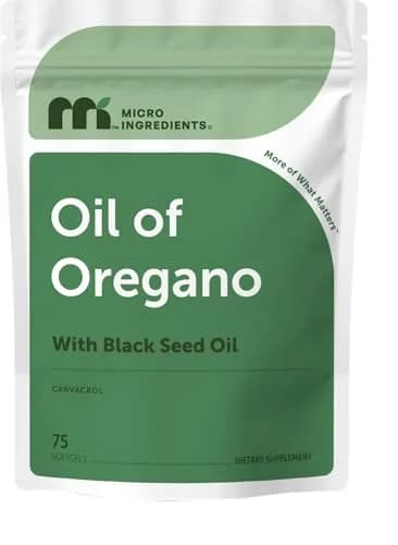 Micro Ingredients Oil of Oregano with Black Seed Oil Softgels 75 Count | 2-in-1 Complex with 4X Carvacrol & Thymoquinone, Plant Based, Non-GMO, Gluten-Free thumbnail 1