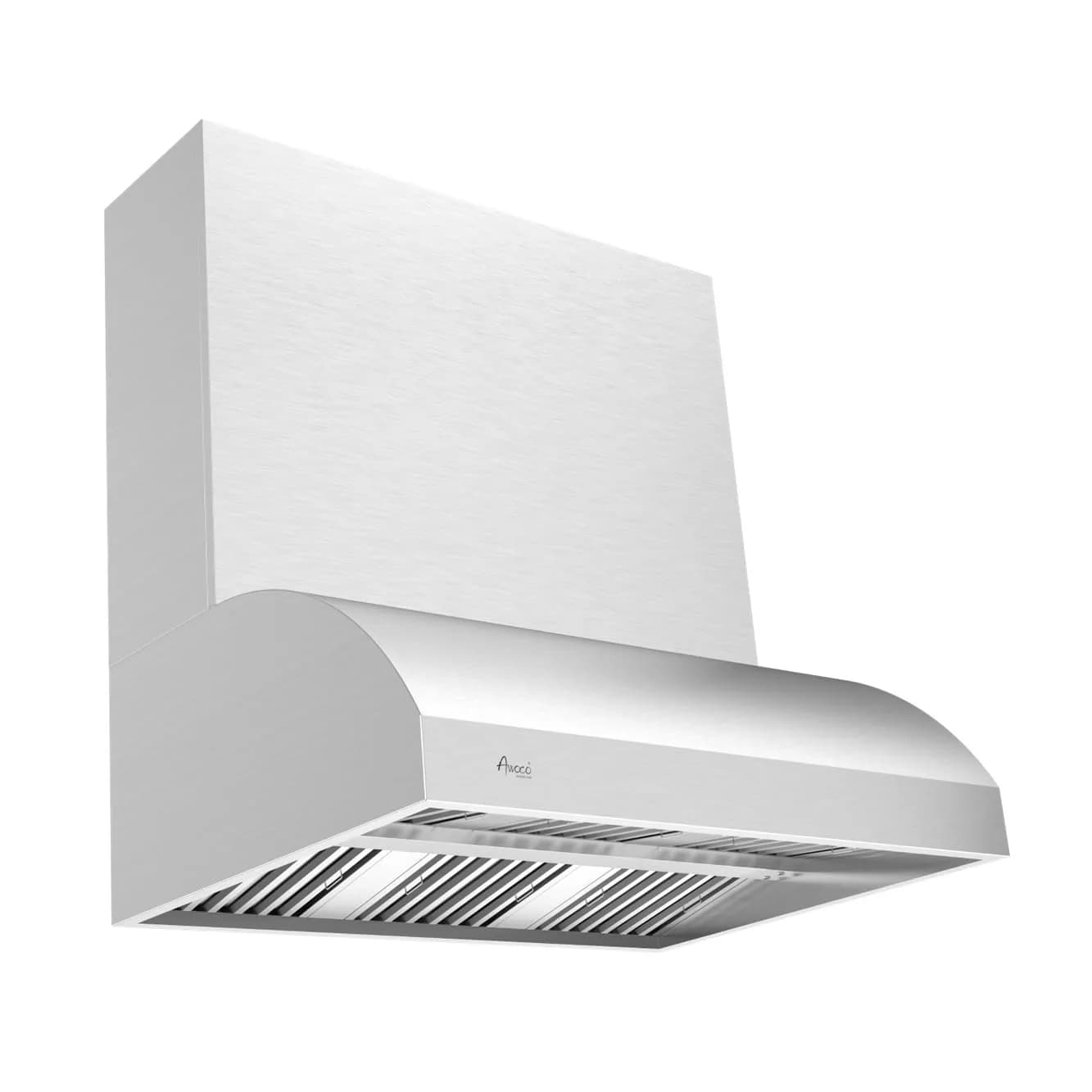 Awoco 48"W 17"H Outdoor BBQ Vent Hood with 36"H Chimney Cover | 2000CFM, 4 Speeds, Stainless Steel