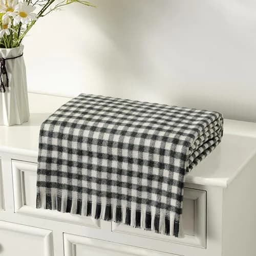 CREVENT Farmhouse Boho Knitted Throw Blanket 50"X60" | Soft Warm Cozy Light Weight for Spring Summer Fall thumbnail 2