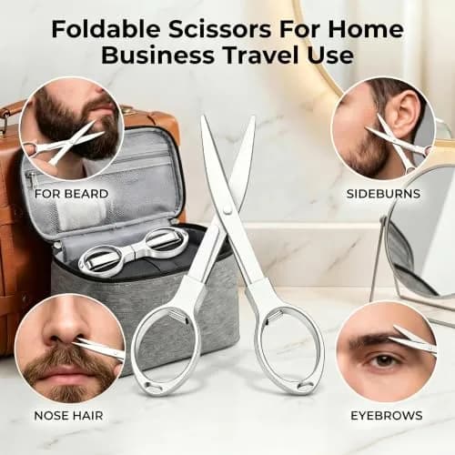 Sosoon Beard Brush Set for Men with 100% Boar Bristle Walnut Wood Brush, Foldable Comb & Scissors thumbnail 4