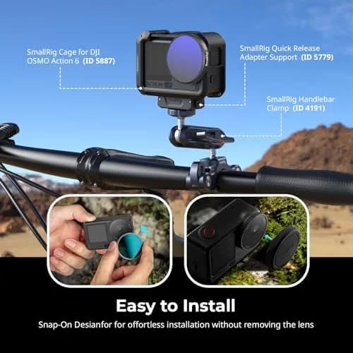 SmallRig 6-Pack Snap-On Filter Kit for DJI Osmo Action 6 | 43.86mm CPL+ND8+ND16+ND32+UV+1/4 Black Mist Filters thumbnail 8