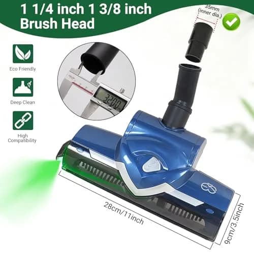 EZ SPARES Replacement Turbo Brush Head with Dust Display LED | Universal Vacuum Cleaner Brush Compatible with Most Brands (Blue) thumbnail 8