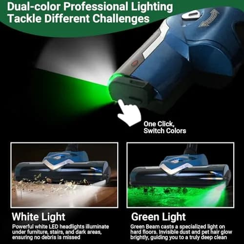 EZ SPARES Replacement Turbo Brush Head with Dust Display LED | Universal Vacuum Cleaner Brush Compatible with Most Brands (Blue) thumbnail 3