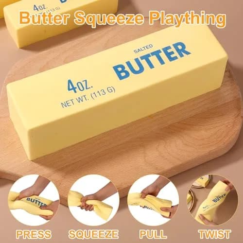 Lyreh Jumbo Butter Stick Squeeze Toy 23.5cm (9.25in) | Slow Rising PU Foam Toy for Stress Relief thumbnail 4