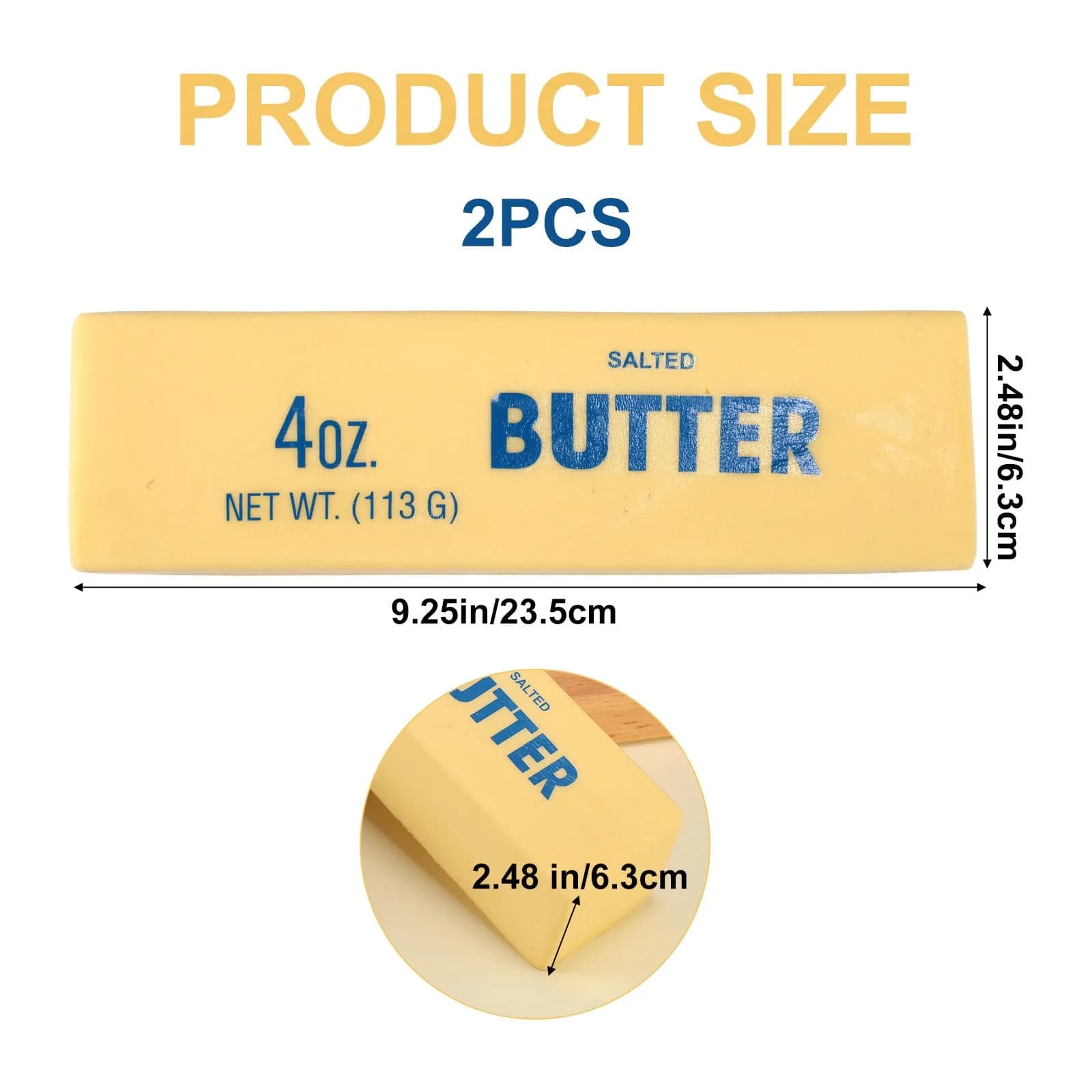 Lyreh Jumbo Butter Stick Squeeze Toy 23.5cm (9.25in) | Slow Rising PU Foam Toy for Stress Relief - view 2