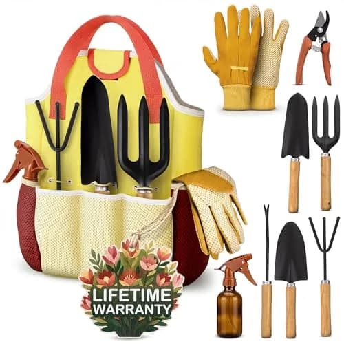 ZOKLU Gardening Tool Set for Women | Rust-Resistant Steel, 10-Piece with Tote Bag, Ergonomic Handles thumbnail 1