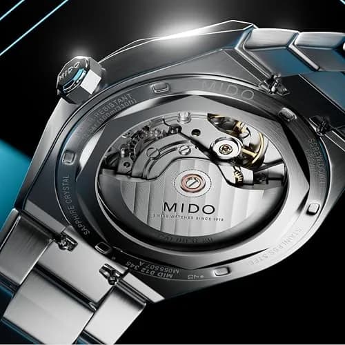 MIDO Multifort 8 One Crown Swiss Automatic Watch for Men 40mm Stainless Steel Case Turquoise Dial thumbnail 6
