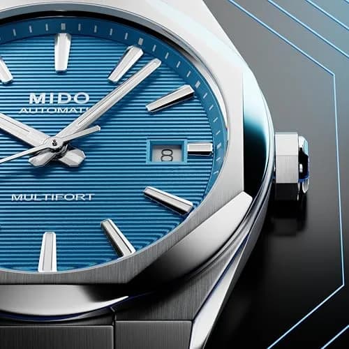 MIDO Multifort 8 One Crown Swiss Automatic Watch for Men 40mm Stainless Steel Case Turquoise Dial thumbnail 3