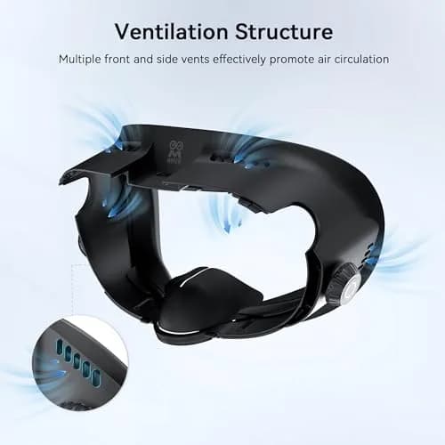 AMVR FC4L Facial Interface with Knob Adjustment for Meta Quest 3 — Black, 1-Pack | Improves Comfort & FOV thumbnail 4
