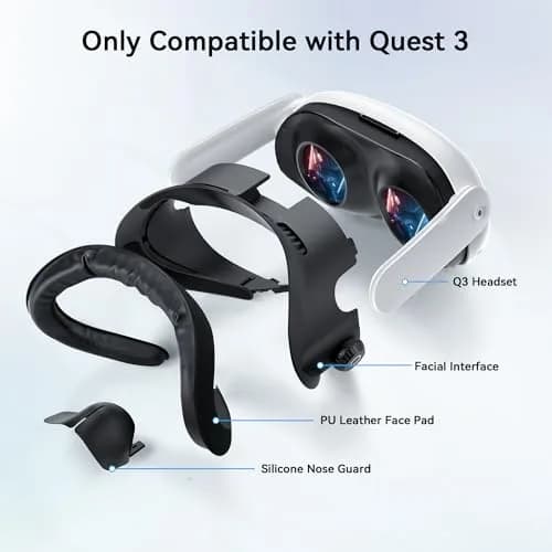AMVR FC4L Facial Interface with Knob Adjustment for Meta Quest 3 — Black, 1-Pack | Improves Comfort & FOV thumbnail 2