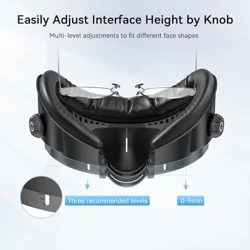 AMVR FC4L Facial Interface with Knob Adjustment for Meta Quest 3 — Black, 1-Pack | Improves Comfort & FOV thumbnail 3