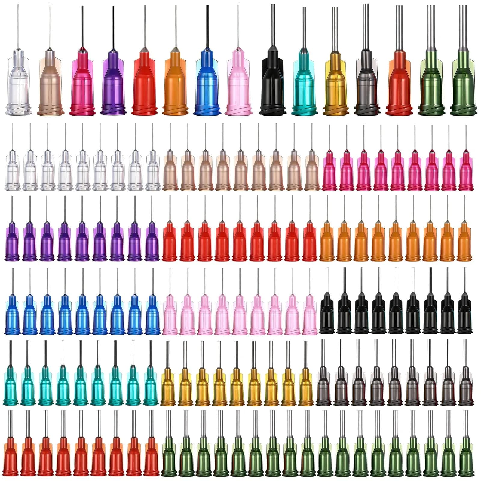 Honoson 150 Pcs Blunt Tip Needles 1/2 Inch Luer Lock, Multicolor | 14G-27G Gauge Range