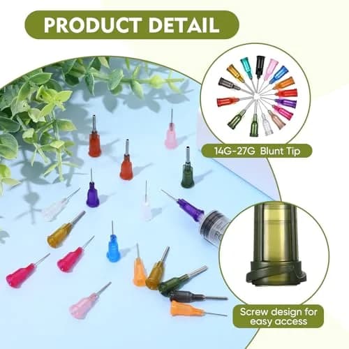 Honoson 150 Pcs Blunt Tip Needles 1/2 Inch Luer Lock, Multicolor | 14G-27G Gauge Range thumbnail 3