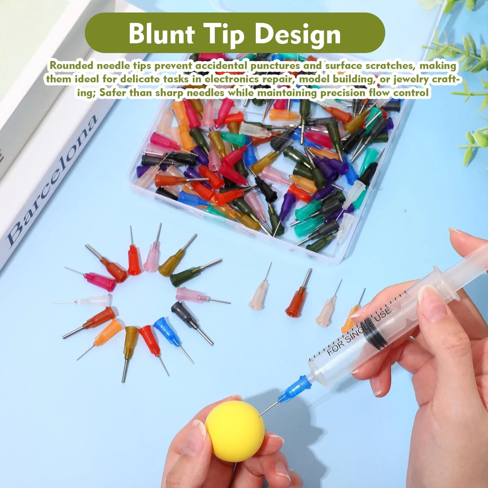 Honoson 150 Pcs Blunt Tip Needles 1/2 Inch Luer Lock, Multicolor | 14G-27G Gauge Range - view 4