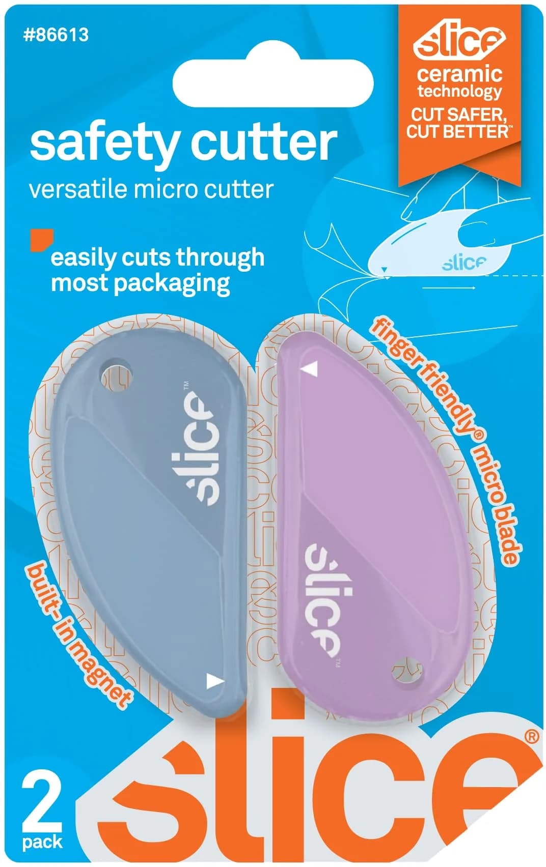 Slice Sky & Lavender Combo Pack Ceramic Blade Safety Cutters | Keychain Ready - main product image