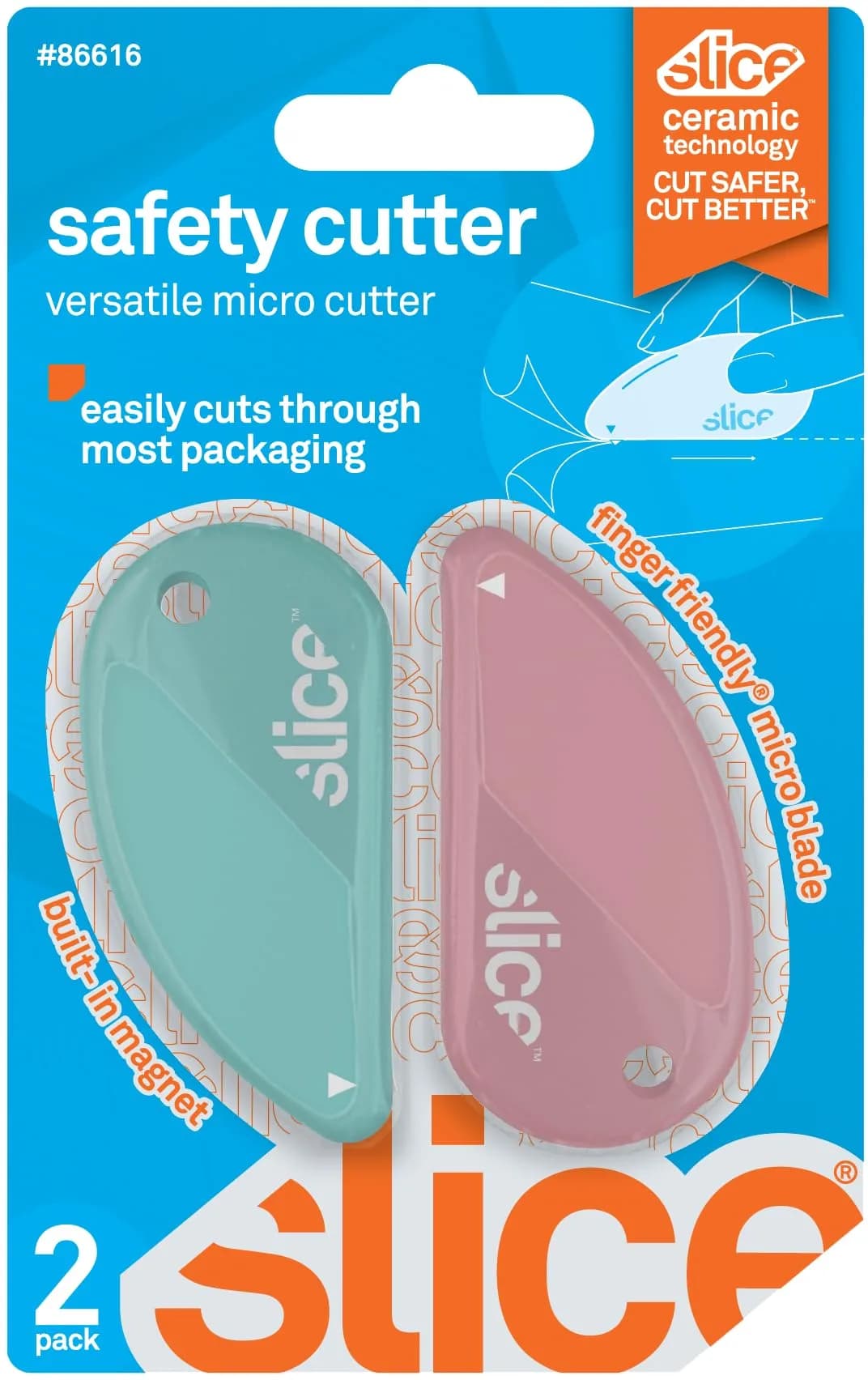 Slice Micro Safety Cutter Combo Pack - Mint & Dusty Rose - main product image