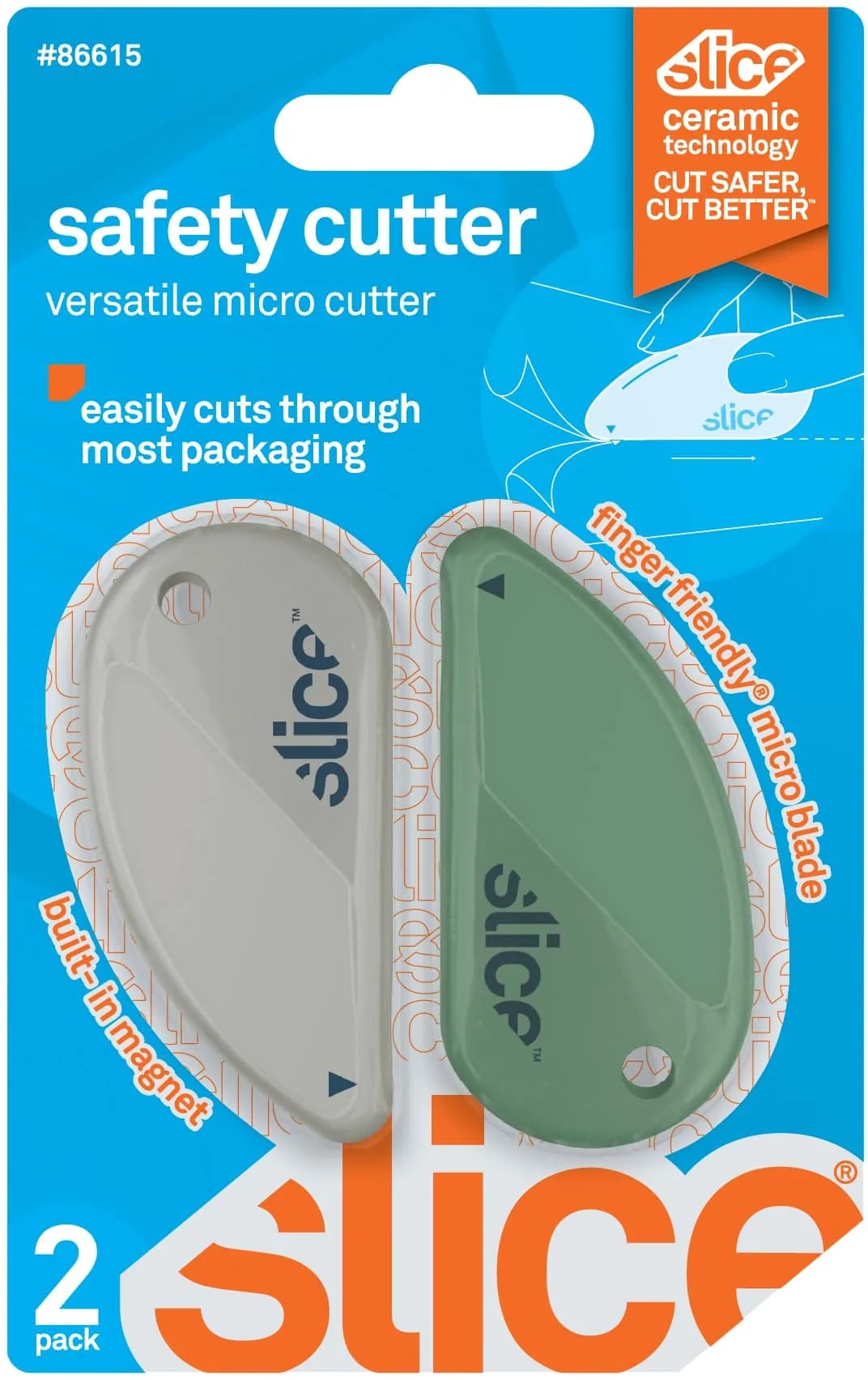 Slice Earth White / Sage Combo Pack Ceramic Blade Safety Cutter - Keychain Ready - main product image