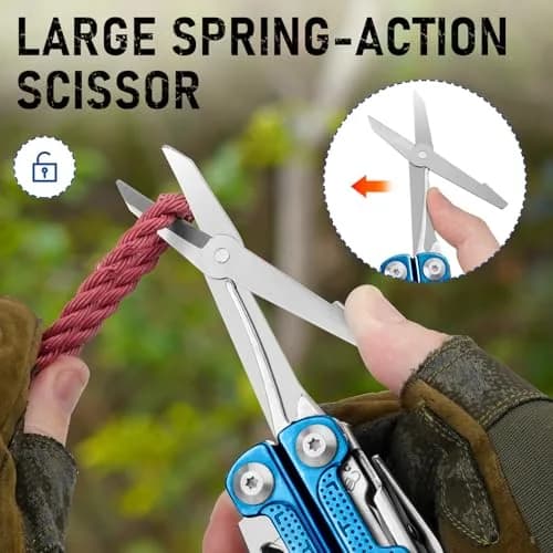 BIBURY Multitool Pliers with Blue Titanium Handle & 440A Knife | Durable & Versatile for Outdoor & DIY thumbnail 6