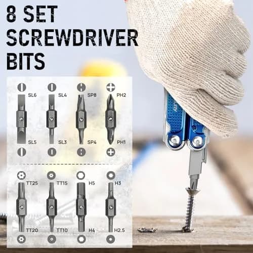 BIBURY Multitool Pliers with Blue Titanium Handle & 440A Knife | Durable & Versatile for Outdoor & DIY thumbnail 7