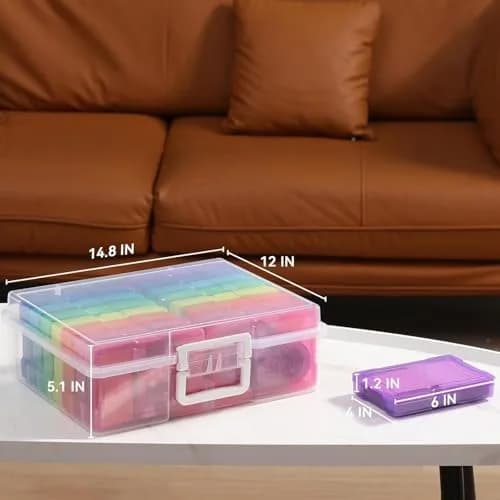 novelinks Photo Storage Box with 16 Inner Containers | 1600 Photo Capacity (Outer: 30.5x37.6x13cm, Inner: 12x17x3.1cm) thumbnail 2