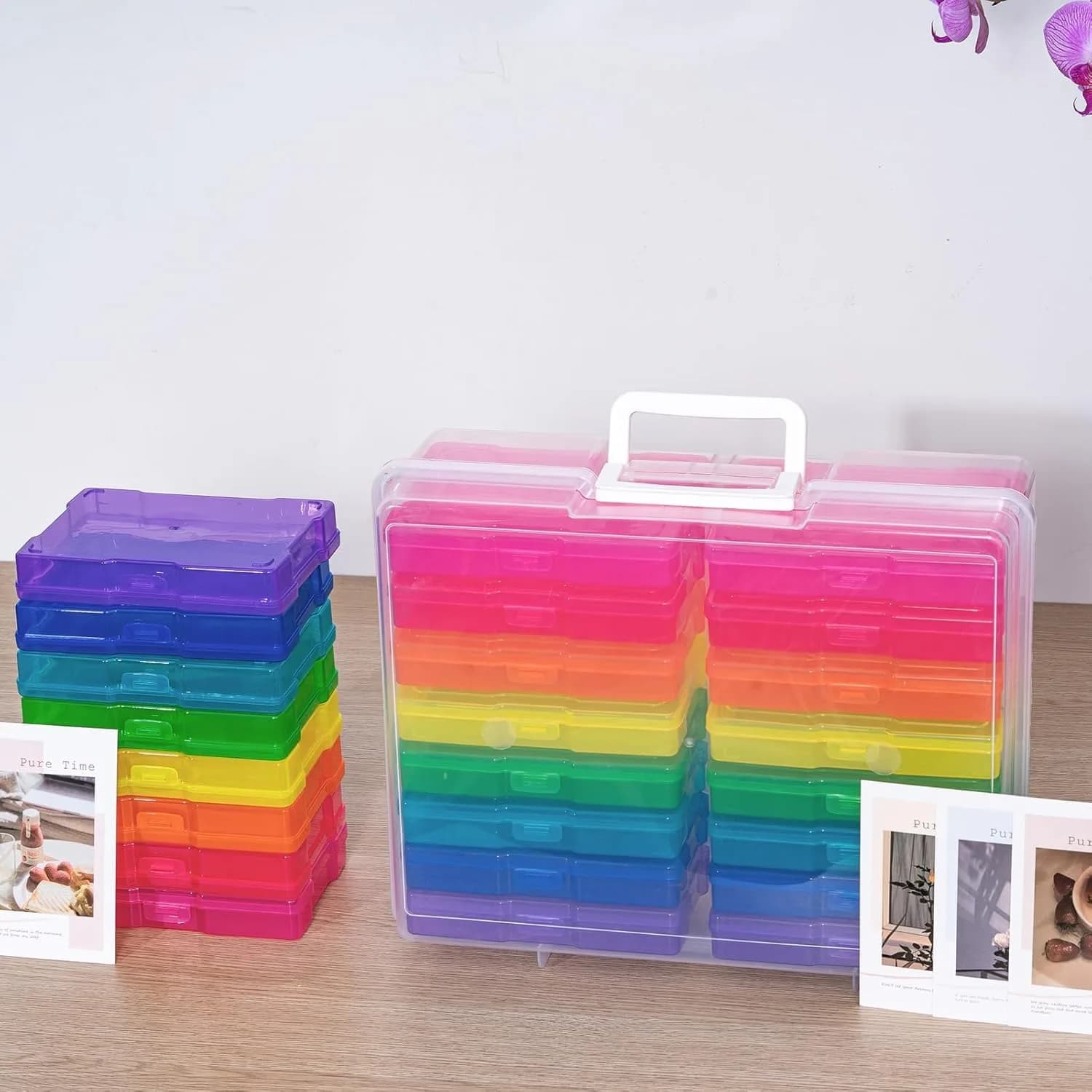 novelinks Photo Storage Box with 16 Inner Containers | 1600 Photo Capacity (Outer: 30.5x37.6x13cm, Inner: 12x17x3.1cm) - view 3