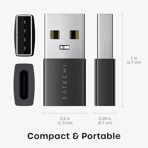 Satechi USB-A to USB-C Adapter (2-Pack) 10Gbps | Space Black thumbnail 2