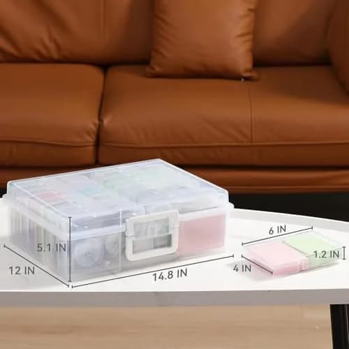 novelinks Photo Storage Box with 16 Inner Containers | 1600 Photo Capacity, 39.5cm x 32.9cm x 26.7cm thumbnail 2