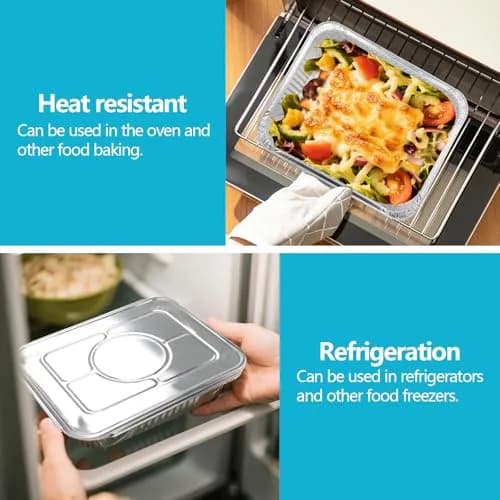 WAWINY 9x13 Thickened Aluminum Foil Pans 20 Pack | Extra Deep Disposable Roasting & Baking Pans thumbnail 6