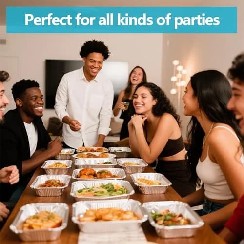 WAWINY 9x13 Thickened Aluminum Foil Pans 20 Pack | Extra Deep Disposable Roasting & Baking Pans thumbnail 7