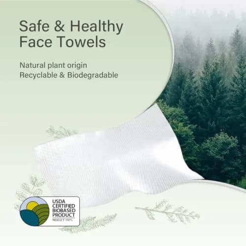 UNIFREE Facial Towels 50 Count | Ultra-Soft, Absorbent, Biodegradable, Multi-Purpose thumbnail 3