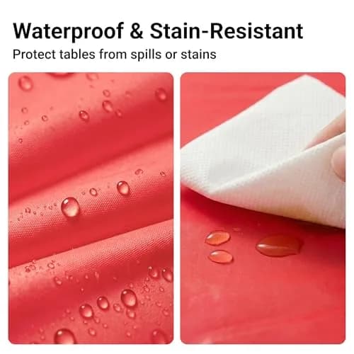 Auros 10-Pack Red Plastic Tablecloths 54x108 | Waterproof, Disposable, Fits 6-8FT Tables thumbnail 2