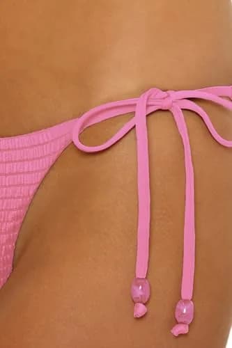 ISABELLA ROSE Maza - Women's Tie Side Bikini Bottom, Cheeky Coverage, Swimwear Separates for Women, Rosy, Medium | Adjustable Side Ties thumbnail 4