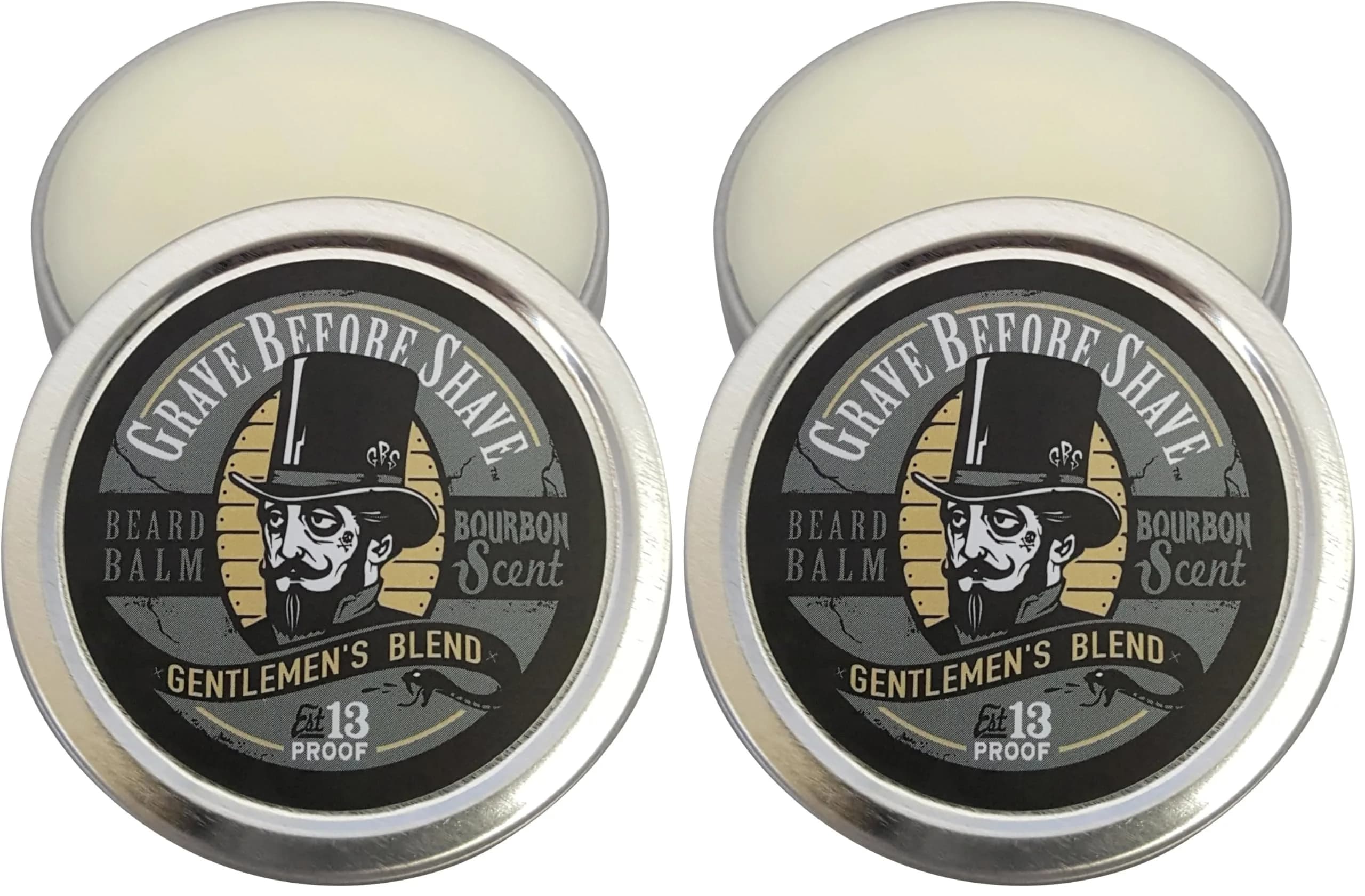 Grave Before Shave Gentlemen's Beard Balm 4 oz. Pack of 2 | Bourbon Scent, Deep Conditioning & Taming