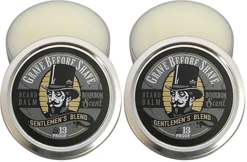 Grave Before Shave Gentlemen's Beard Balm 4 oz. Pack of 2 | Bourbon Scent, Deep Conditioning & Taming thumbnail 1