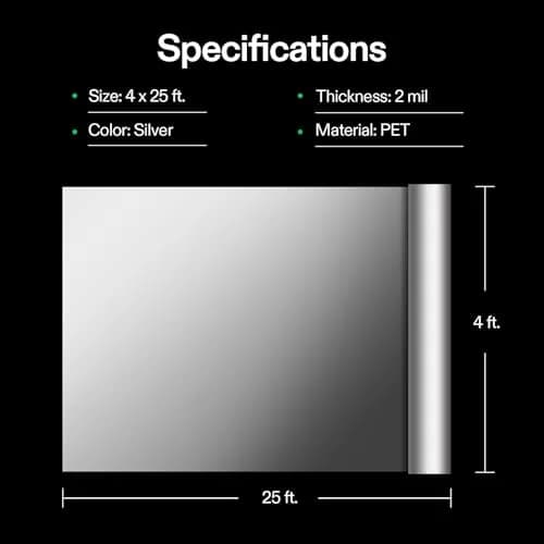 VIVOSUN Reflective Mylar Film Roll 4FT x 25FT (200 Sq Ft Total) | 95% Light Reflectivity for Grow Rooms & Indoor Use thumbnail 3