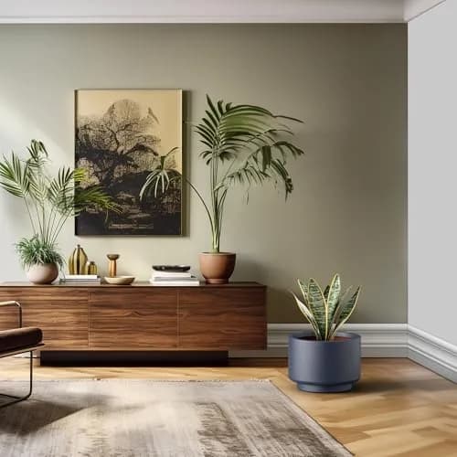 Kante Large Round Pedestal Charcoal Concrete Planter 15.7" Dia, Outdoor | Modern Weather-Resistant Garden Decor thumbnail 5