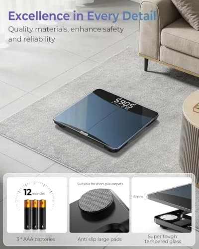 Ovutek 600lb Digital Body Weight Scale with Weight Trends & Large LED Display | 272 kg (600 lb) Capacity, 0.05 kg Accuracy thumbnail 7