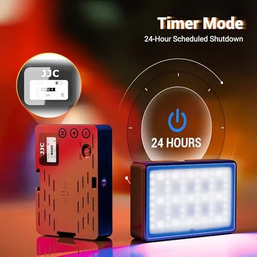 JJC Camera Continuous Light RGB LED Flash for Sony ZV-1F & More | Rechargeable 2600mAh Battery, 24 Scene Modes, Cold Shoe Mounts thumbnail 6