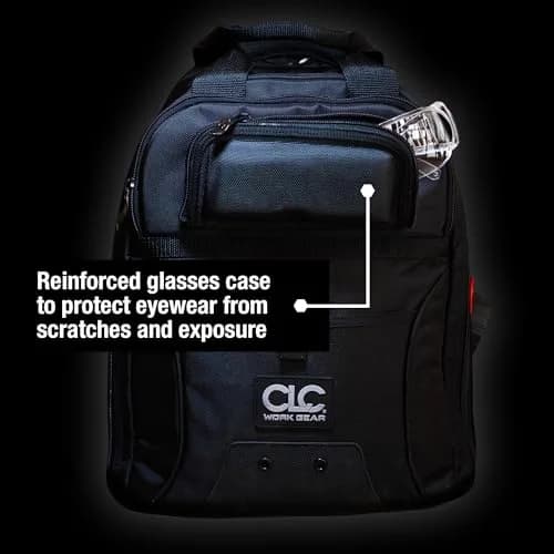 Custom Leathercraft 36-Pocket Tool Backpack Heavy-Duty Ballistic Polyester with Laptop Compartment & Reinforced Glasses Case thumbnail 4